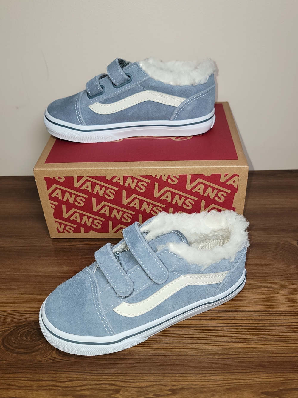 Vans Kids' Blue Suede Sk8-Hi Sneakers - Size 10 Toddler - Picture 3 of 5